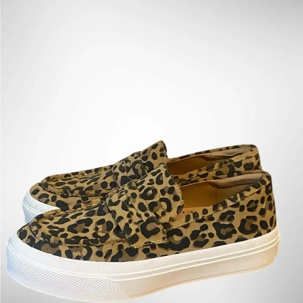 J/SLIDES | J/SLIDES GIGI Leopard Print STATEMENT Sneakers | Baddie |  NWOB 8.5